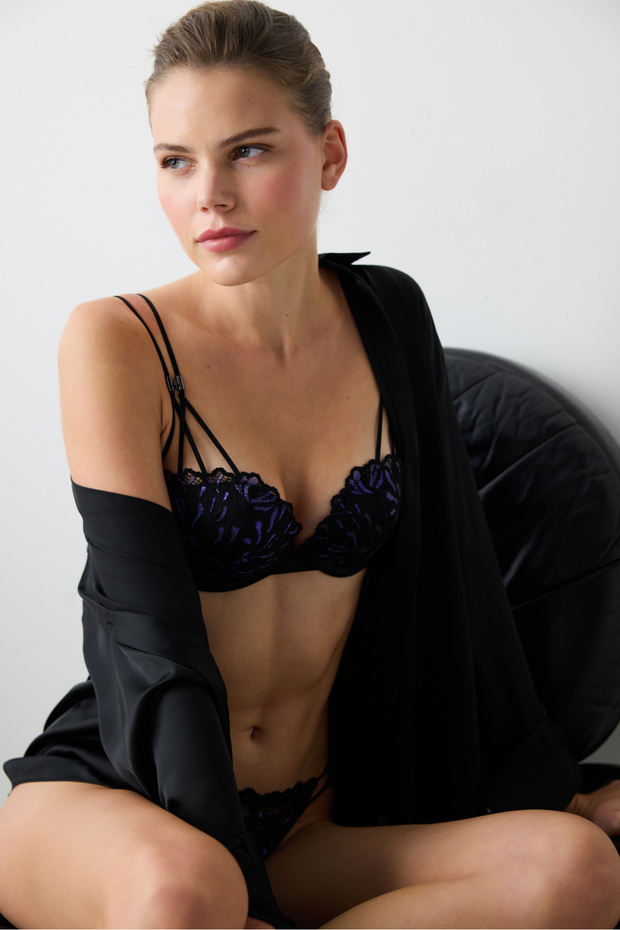 Daphne Push Up Siyah Sütyen - 4