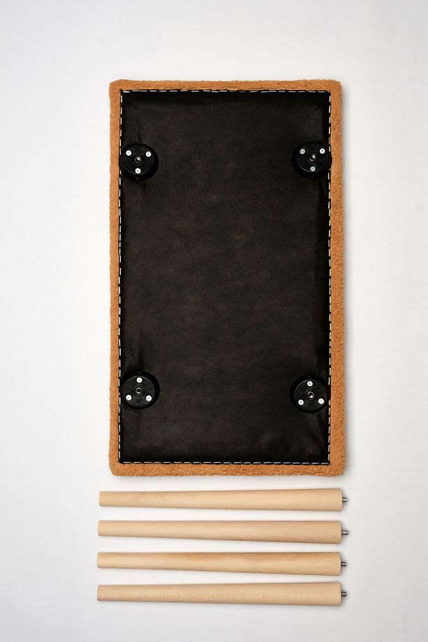 Puf Retro Ahşap Ayaklı Handmade Çok Amaçlı Kuzu Tüyü Puf Bench Koltuk Sandalye Makyaj Pufu - 5