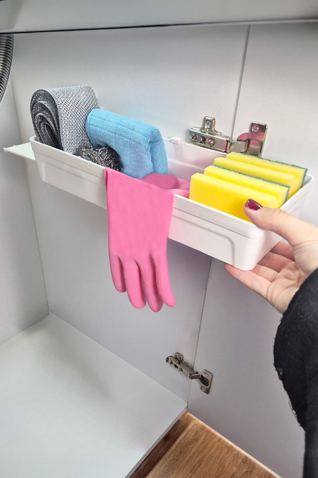 Sliding Rail Multi-Purpose Adhesive Sliding Cabinet Shelf Organizer Organizer Drawer Rail Organizr