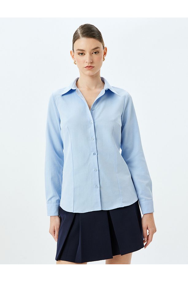 Regular Fit Uzun Kollu Basic Gömlek - 3