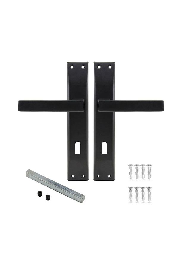 ( 7 Takım ) Avanti Mat Siyah Aynalı Kapı Kolu 3+1 Daire Seti / 5 Oda Ve 2 Wc - 4
