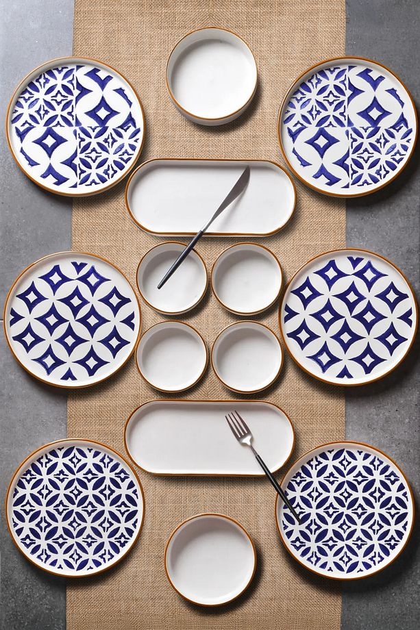 14 Parça 6 Kişilik Karo Stackable Kahvaltı Takımı - Kahvaltılık - 3