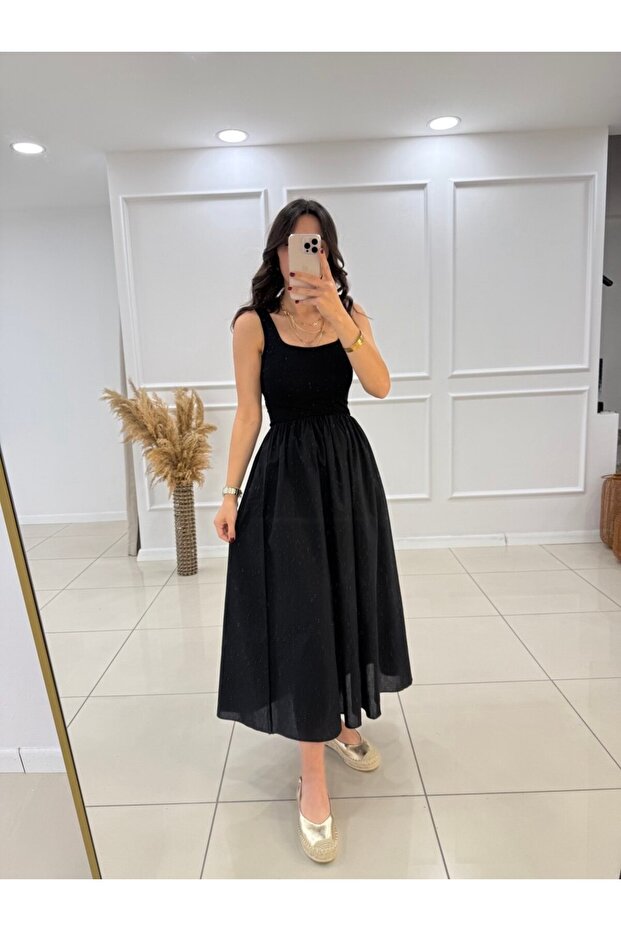 ASKILI POPLİN ELBİSE - 6