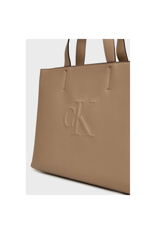 Kadın SCULPTED MINI EW TOTE Tote Gri-OS - 4