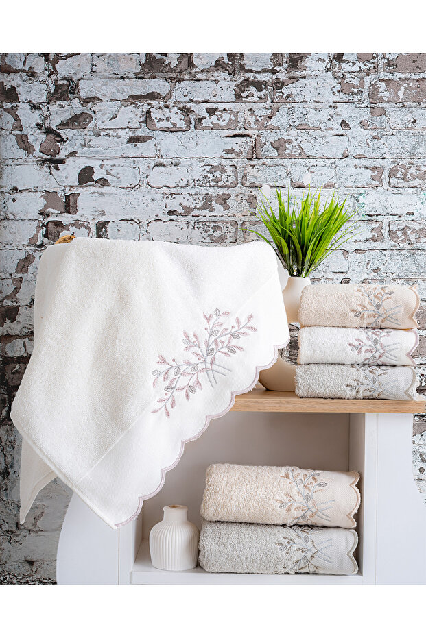 Buldan Üretim Dowry İmre Cotton 6-Piece Hand/Face Towel I 50X90