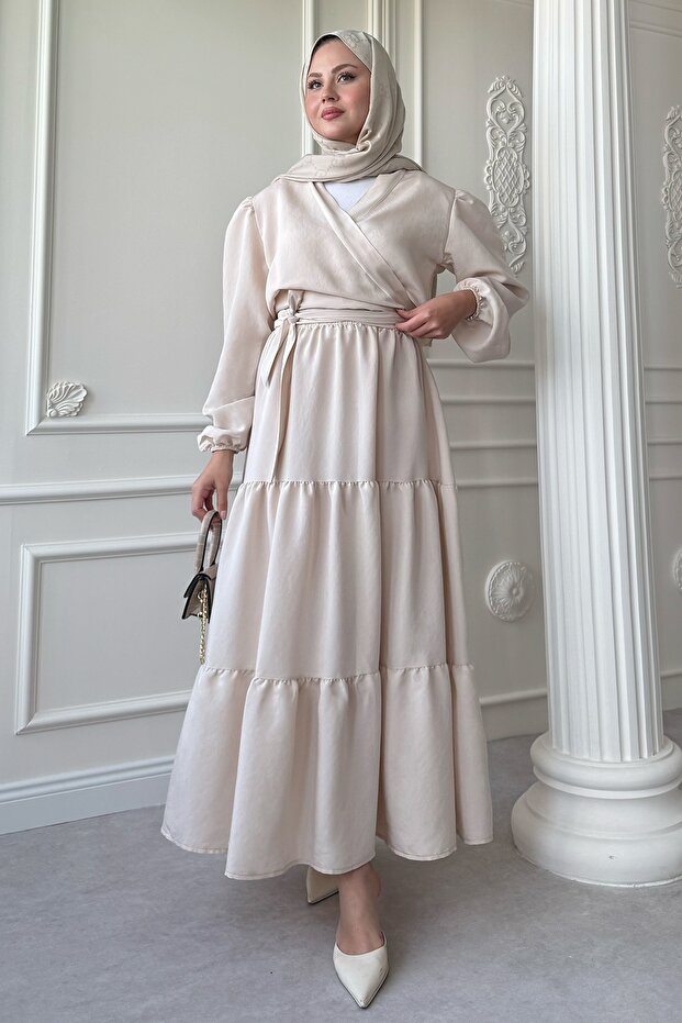 Modal Cupra Bolero Skirt Stone Suit