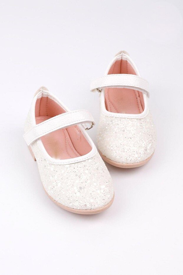 Very Lightweight Very Comfortable Orthopedic Insole Butterfly Detail Girls' Ballet Flats GLITTER