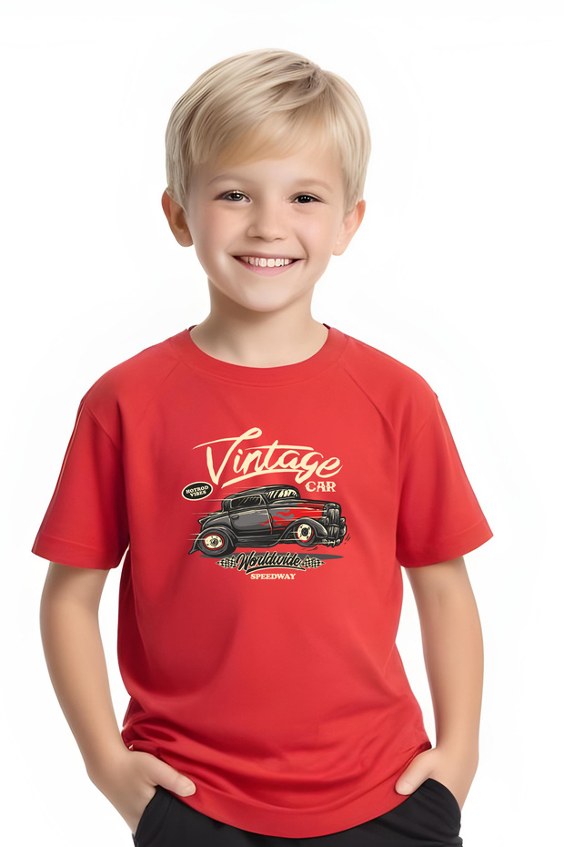 Boy's Round Neck Printed T-Shirt