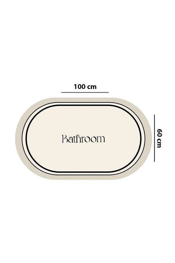 Farbelle 60x100 cm Tekli Banyo Paspas Seti, Kaydırmaz Tabanlı djtbanyo - 2