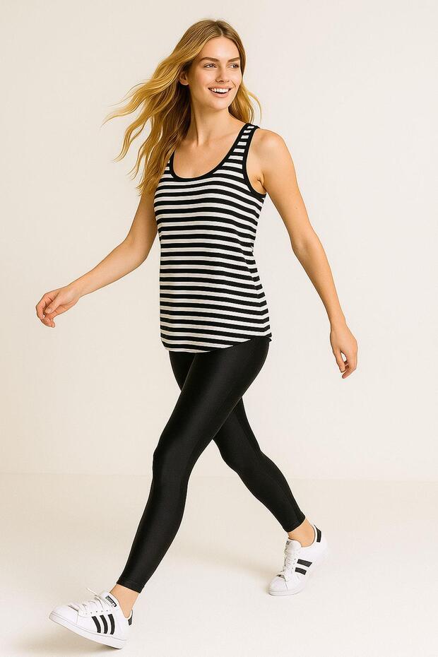 2 Adet A Kesim Rahat Kalıp Basic Kalın Askılı Atlet Tişört - 7