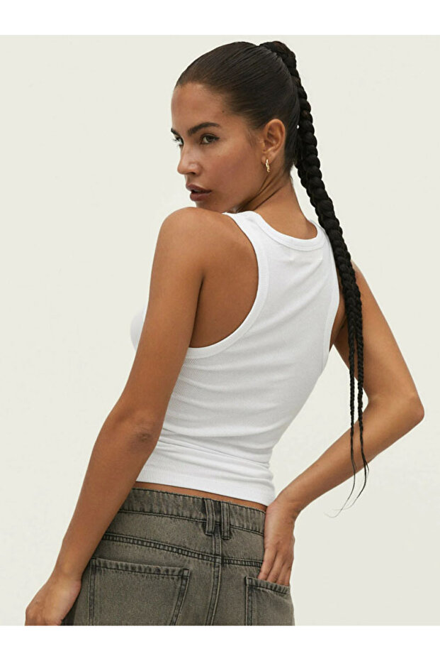 Kadın Atlet Fitilli Görünümlü Geniş Askılı Basic Atlet 2 li adet - 5