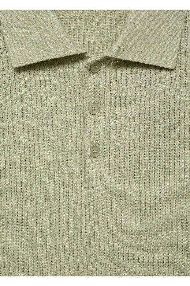 Fitilli örgü polo gömlek - 8