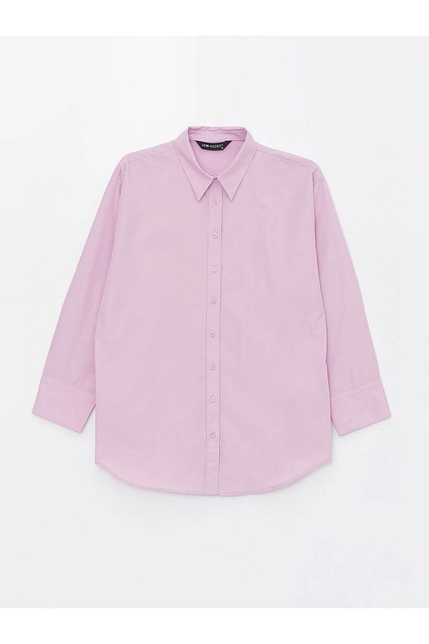 LCW Modest Lila Düz Poplin Kadın Gömlek Tunik - 6
