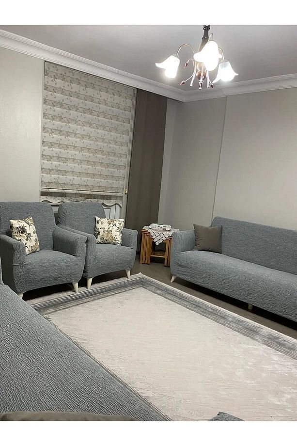 Koltuk Örtüsü Kanepe Çekyat Örtüsü Çubuk Desen Esnekli Eteksiz 3 3 1 1 Takım Için - 4
