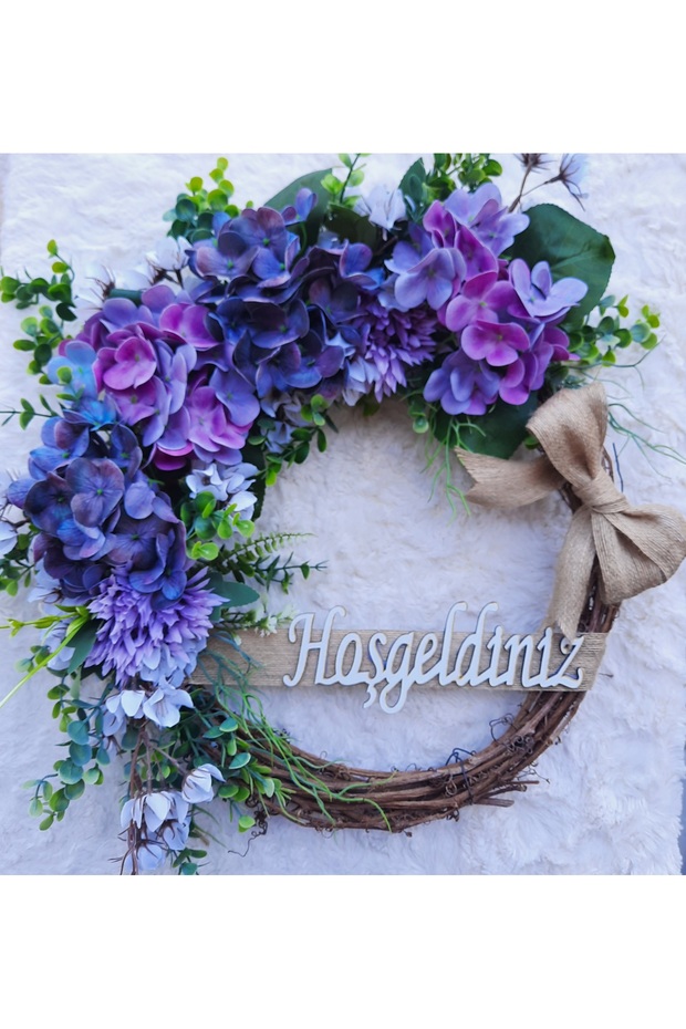 Mor Ortancalı Kapı Süsü çelenk - 2