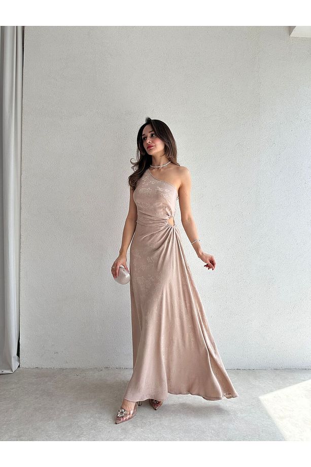 ALASKA Maxi Elbise 4776 - Vizon - 2