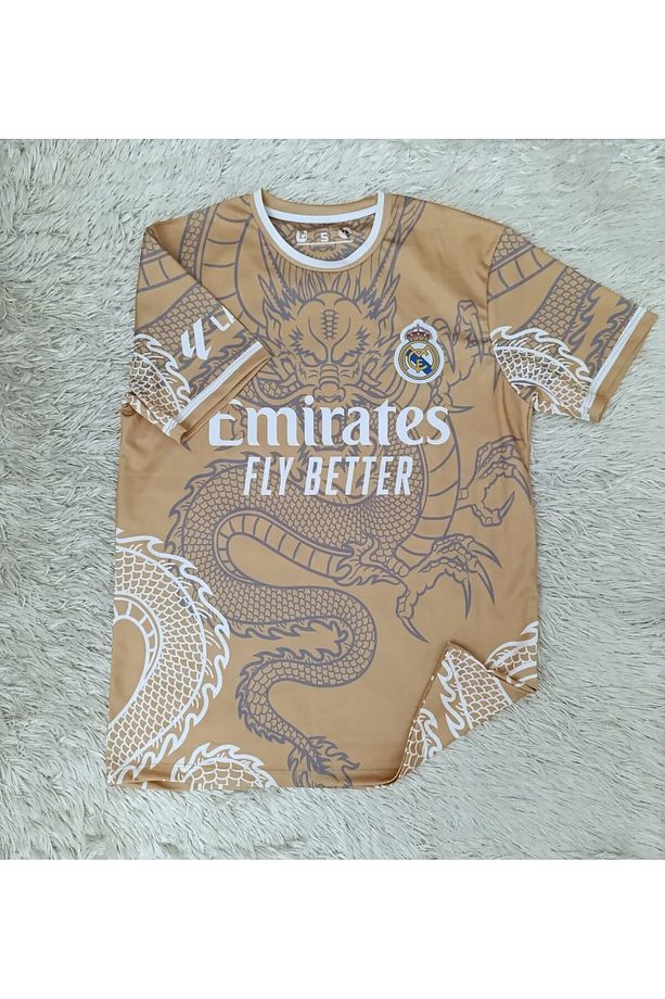 R.e.a.l M.a.d.r.i.d 2024/25 Dragon Desenli Özel Konsept Forması (GOLD) - 3
