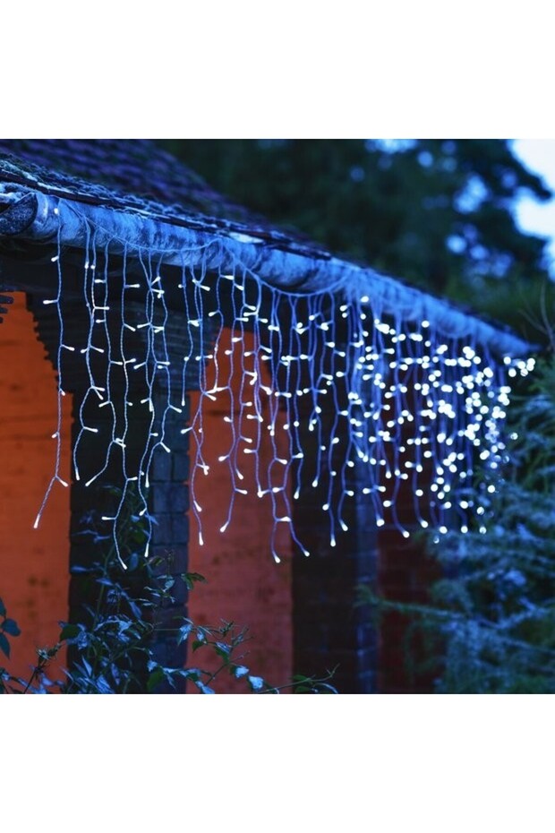 Christmas Installation, 36 m, 1050 LEDs, Icicle Design, Cold White, 8 Light Modes, Remote Transforme - 1