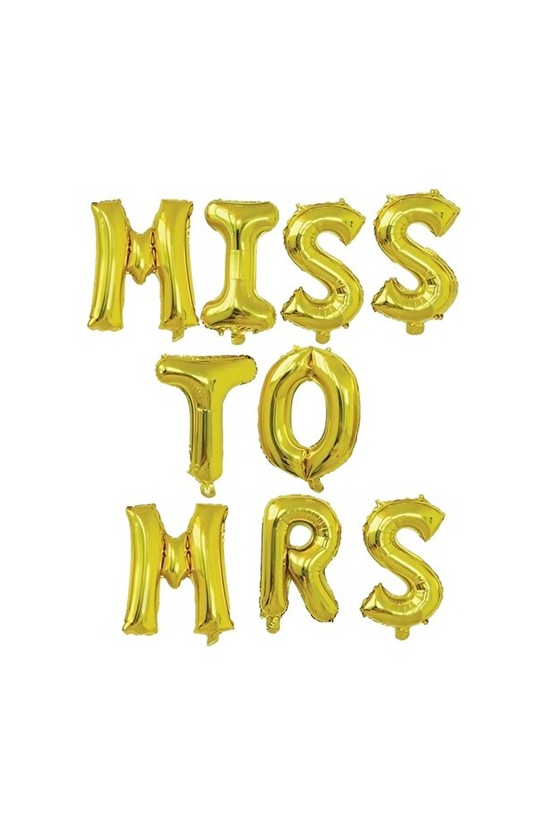 Flippy Foil Balloon Set, Miss to Mrs Script Pattern - 1