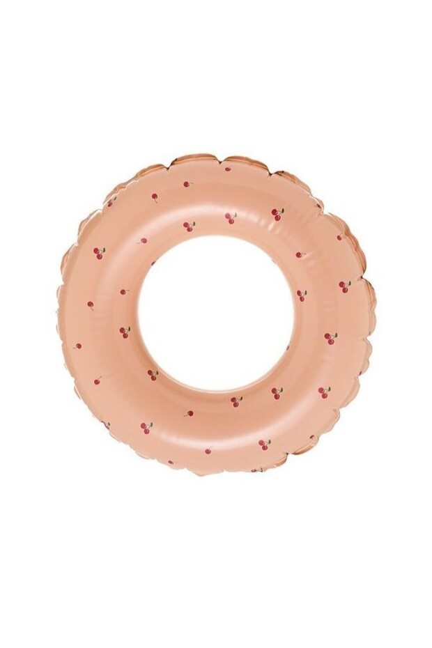 Inflatable Swimming Ring for Children, Orange, Cherry Pattern, Diameter 70 cm - 1