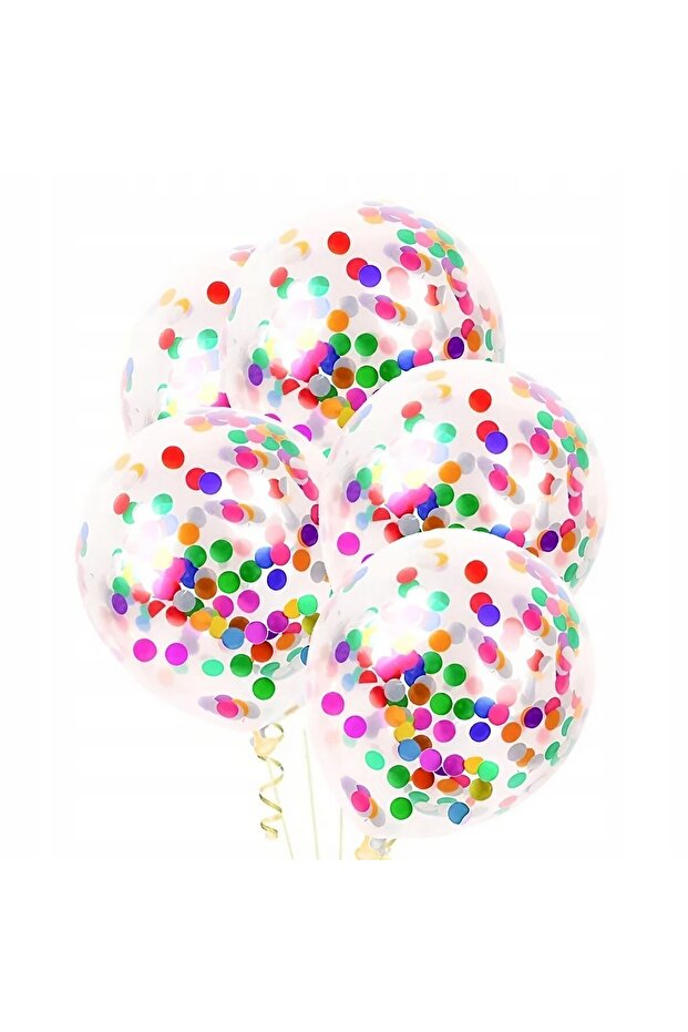 Set of 10 Latex Balloons, Flippy, Party Confetti Pattern, 30 cm, Multicolored, 2.8 g - 1