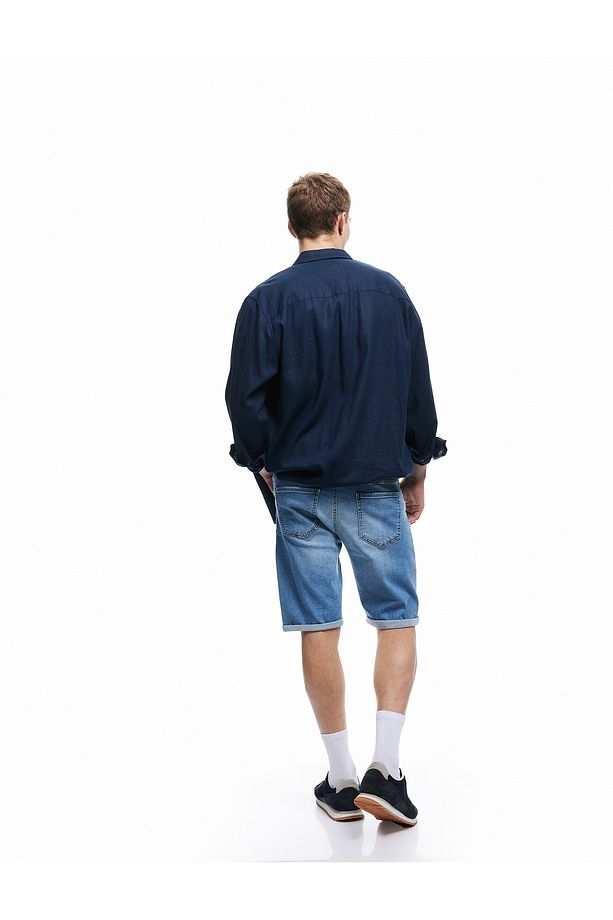 Oversize Kot Şort Bermuda Cep Detaylı Pamuklu - 3