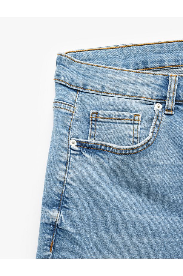 Oversize Kot Şort Bermuda Cep Detaylı Pamuklu - 7
