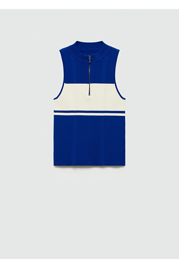 Fermuarlı ponte bluz - 5