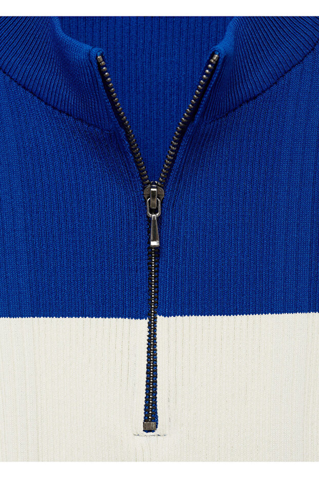 Fermuarlı ponte bluz - 7