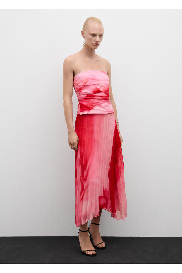 Drape straplez bluz - 8