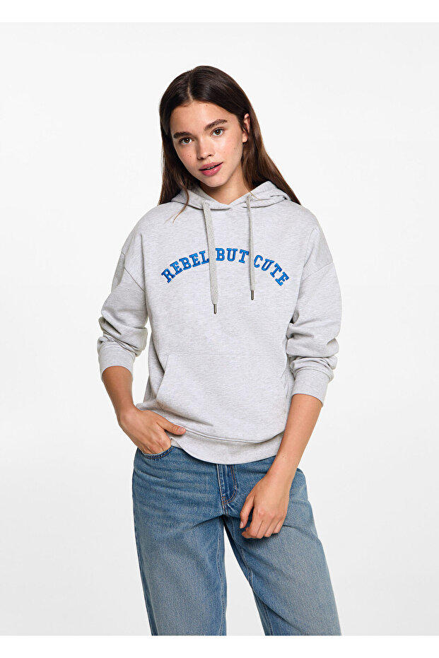 Hellgraues Mädchen-Sweatshirt 77044782 - 2