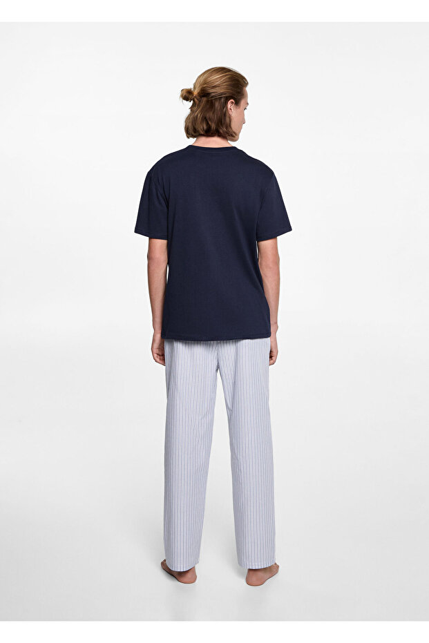 Boy's Navy Blue Pajama Set - 5