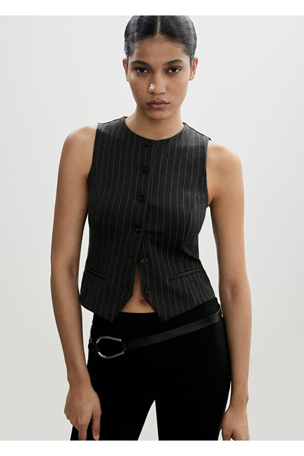 Gri Kadın Yelek 77084021 - 1