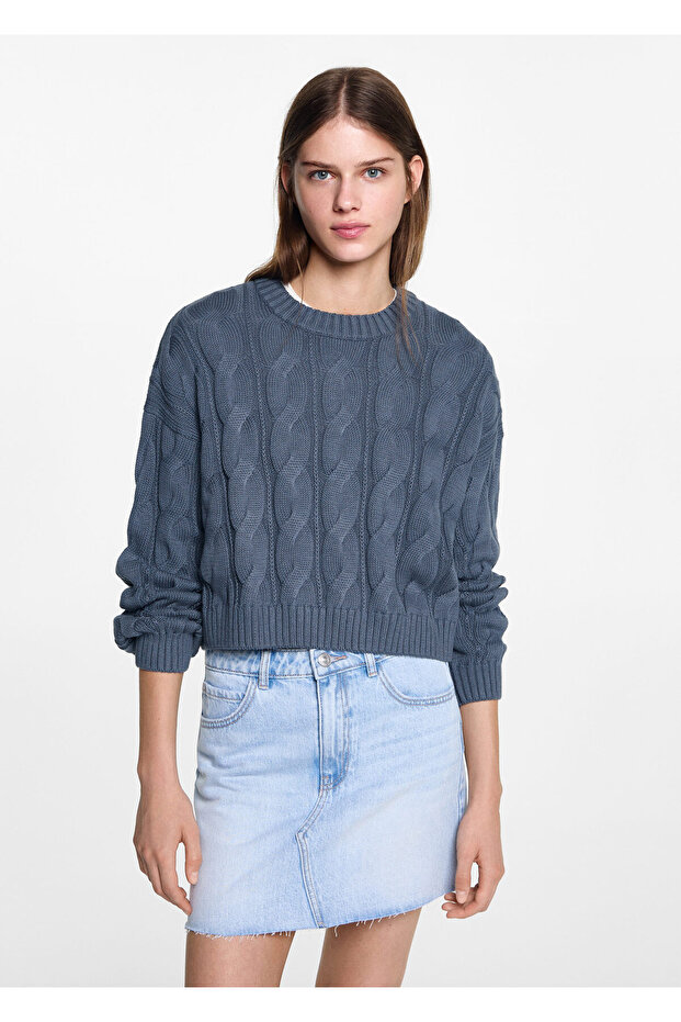 Blauer Mädchenpullover 77052933 - 2