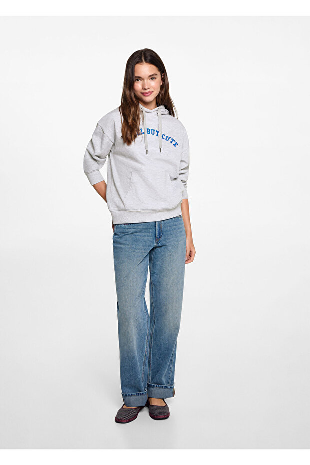 Hellgraues Mädchen-Sweatshirt 77044782 - 3