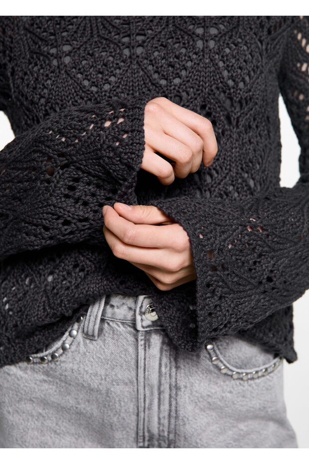 Anthrazitfarbener Mädchenpullover 77024044 - 6