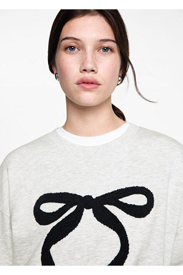 Hellgraues Mädchen-Sweatshirt 77034784 - 3