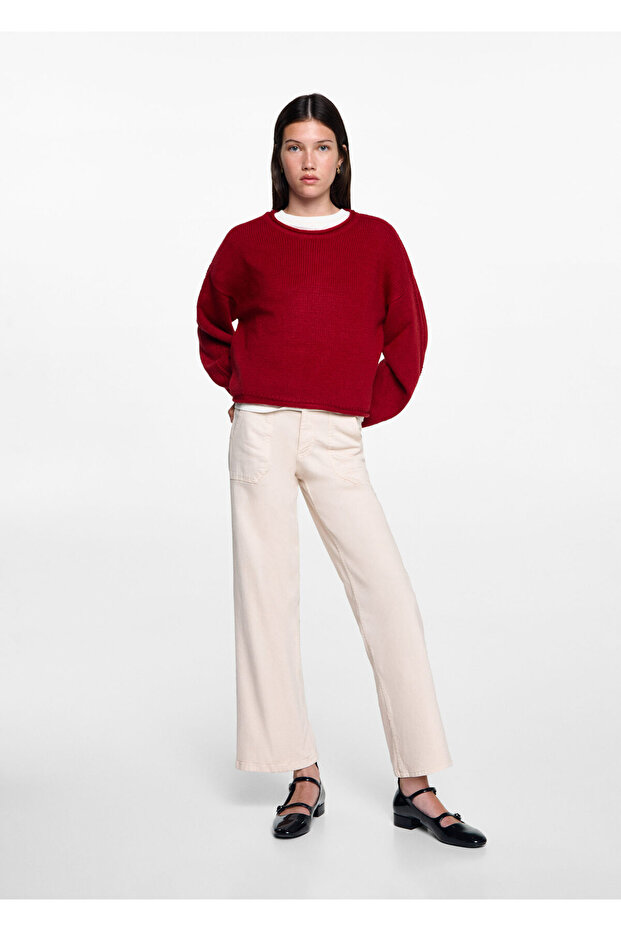 Roter Mädchenpullover 77055983 - 3