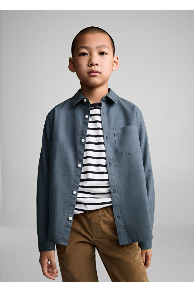 Erkek Çocuk Mavi Gömlek - 2