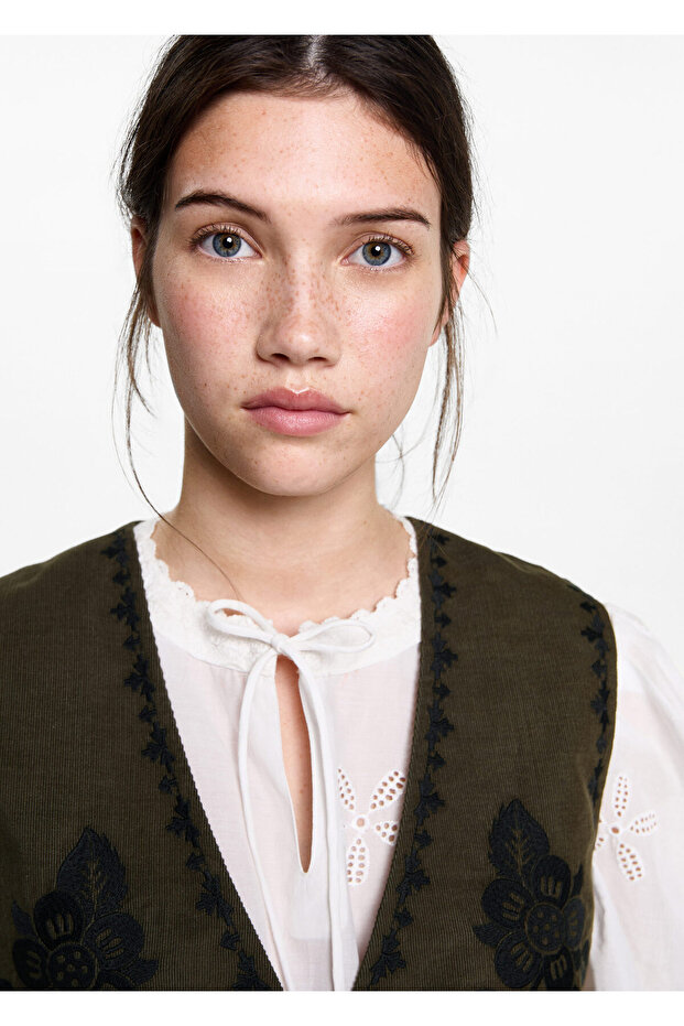 Moosgrüne Mädchenweste 77087710 - 5