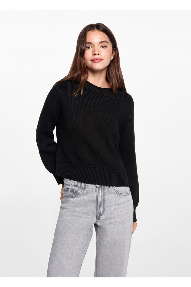 Schwarzer Mädchenpullover 77064040 - 8