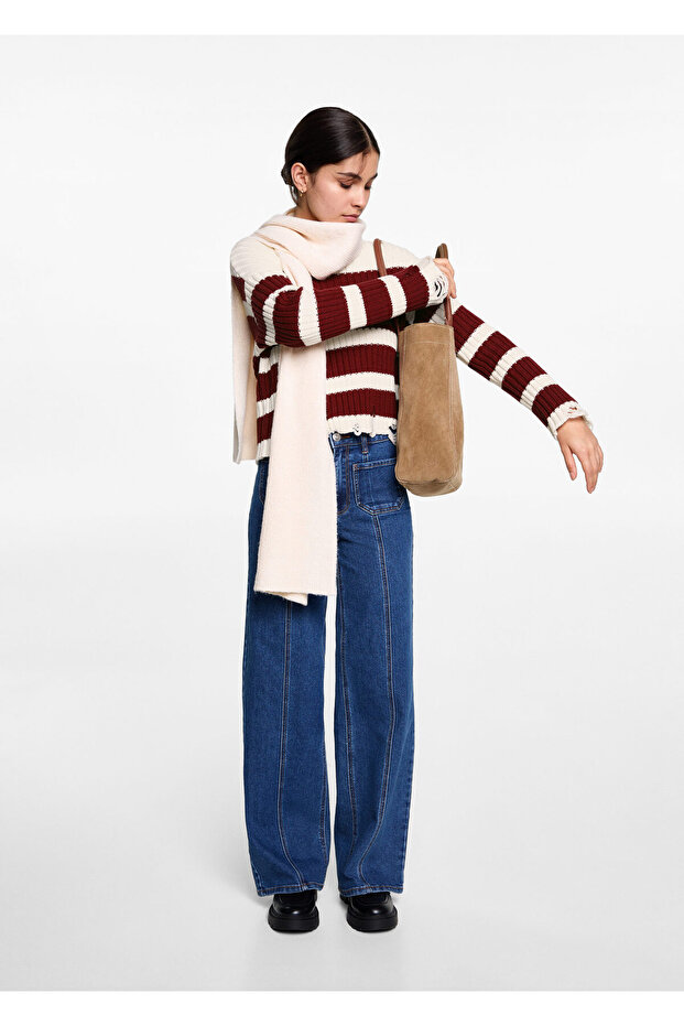 Dunkelroter Mädchenpullover 77076736 - 2