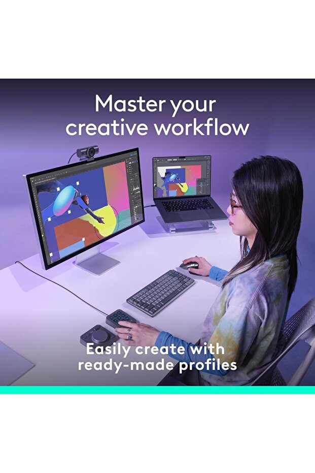 MX Creative Console - 9 Tuş, Tasarım, Video, Adobe, Zoom, Spotify ve daha fazlası | Siyah - 3