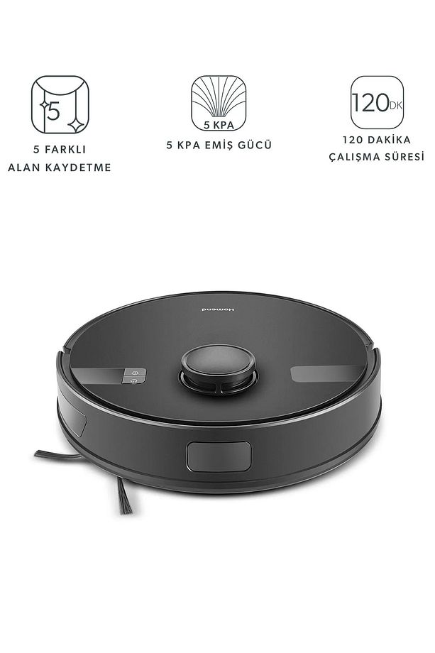 Alex Laser 1291h Moplu Ve Haritalamalı Akıllı 5 Kpa Robot Süpürge Siyah - 8