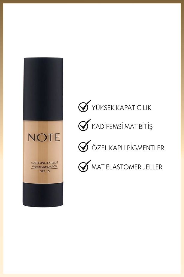 Mattifying Extreme Wear Spf 15 Yoğun Kapatıcı Mat Bitişli Fondöten - 03 Medium Beige - 2