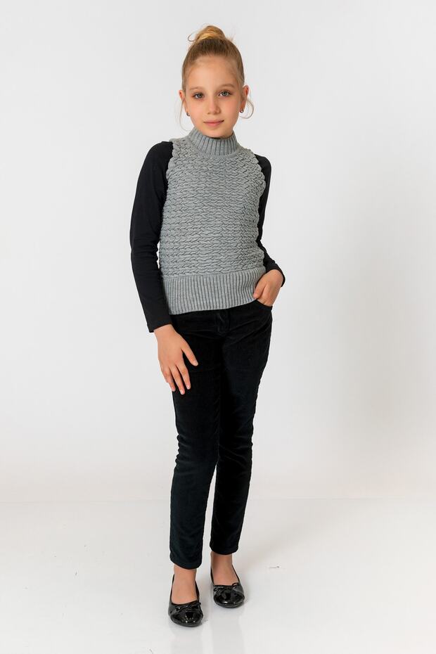 Sivi džemper za devojčice - 2