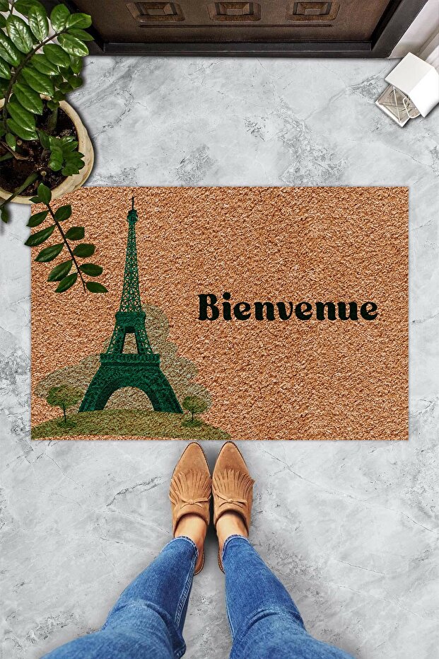 Bienvenue Eiffel Tower Door Mat
