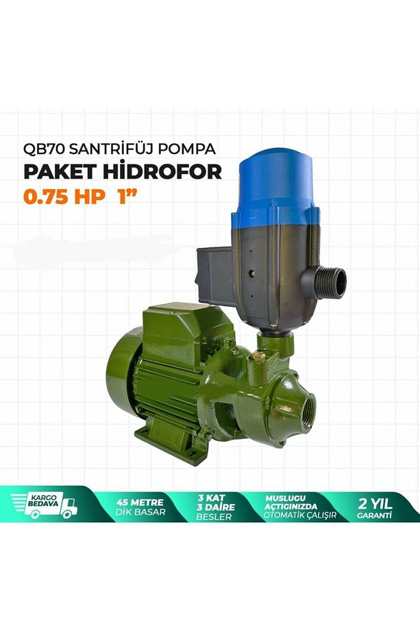Qb70 Santrifüj Otomatik Pompa Paket Hidrofor 0,75 Hp 1" Eldiven + Kontrol Kalemi - 2