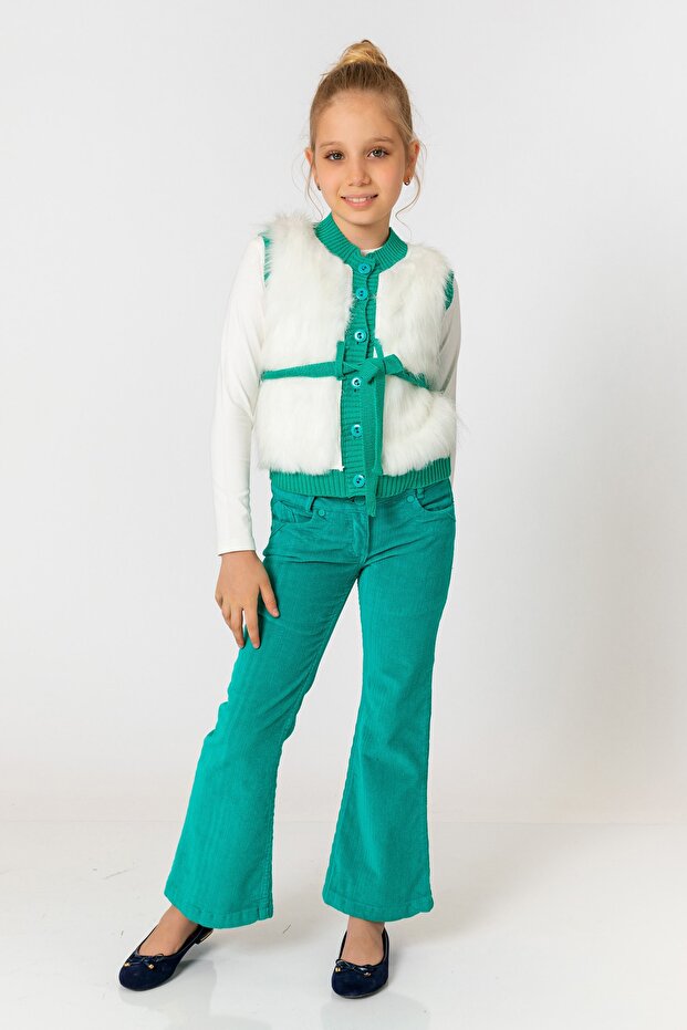 Zelene pantalone za devojčice Somot - 2