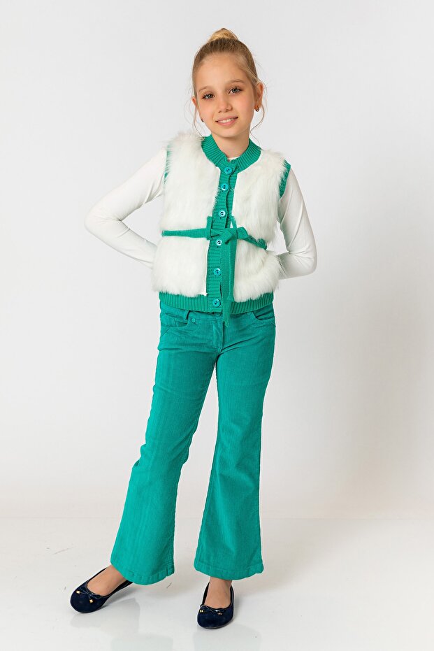 Zelene pantalone za devojčice Somot - 3